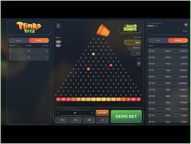 Wie das Plinko-Würfelspiel abläuft