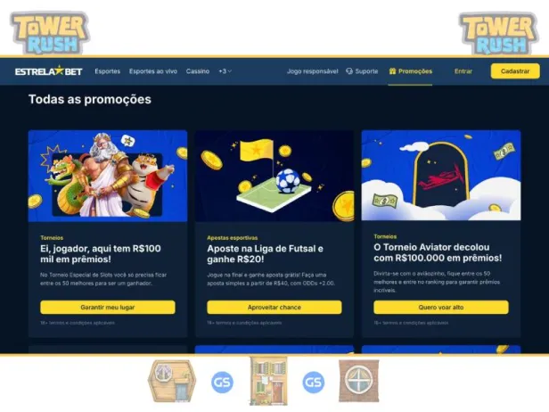 Boni und Promotionen für Tower Rush-Spieler im EstrelaBet Casino