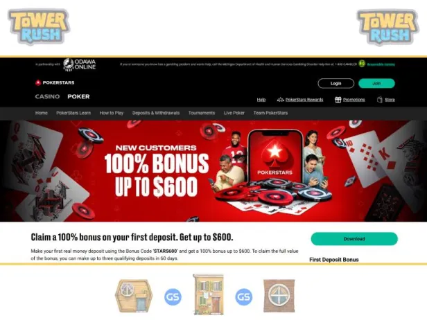Bonusse und Promotionen für Tower Rush-Spieler im PokerStars Casino