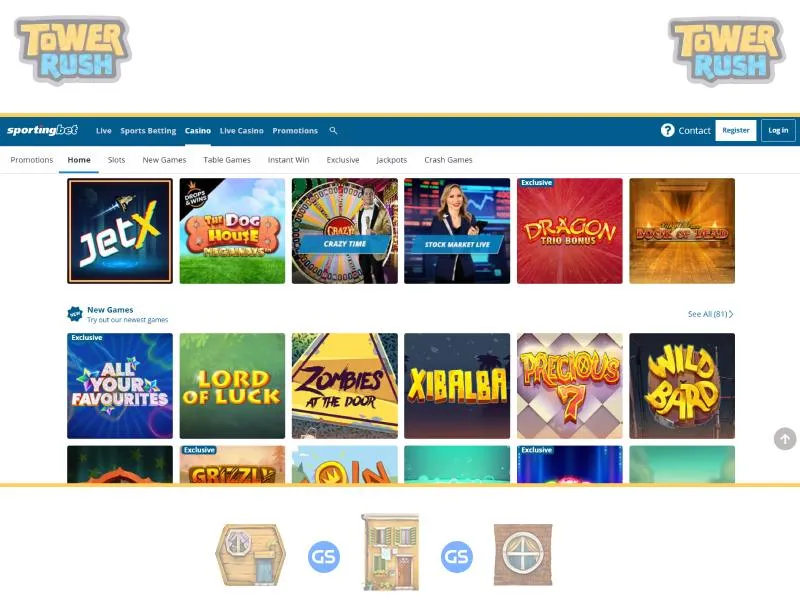 So spielen Sie den Spielautomaten Tower Rush bei SportingBet