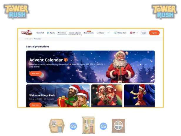 Boni und Promotionen für Tower Rush-Spieler im VulkanVegas Casino