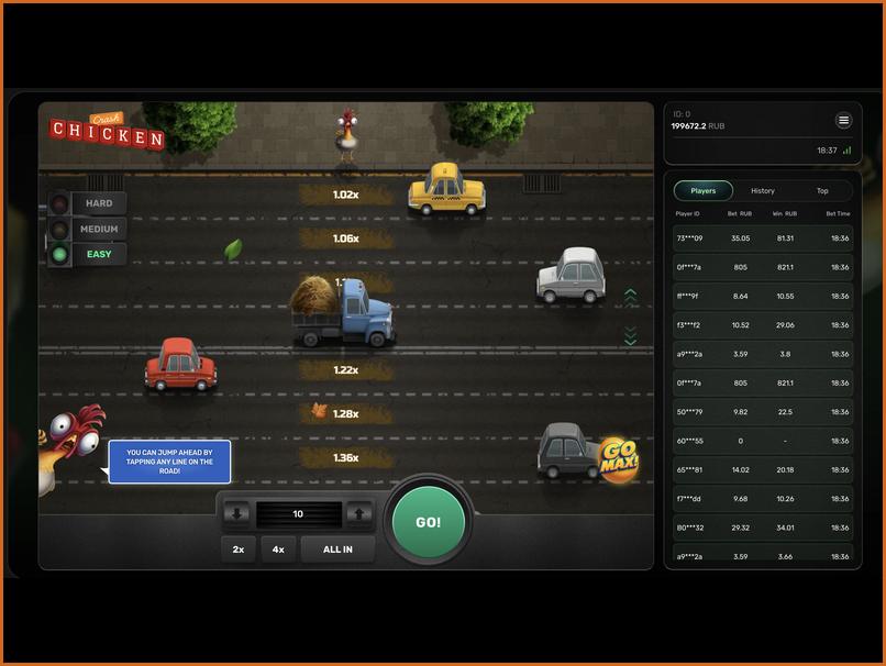 Cómo jugar gratis a Chicken Crash en modo demo