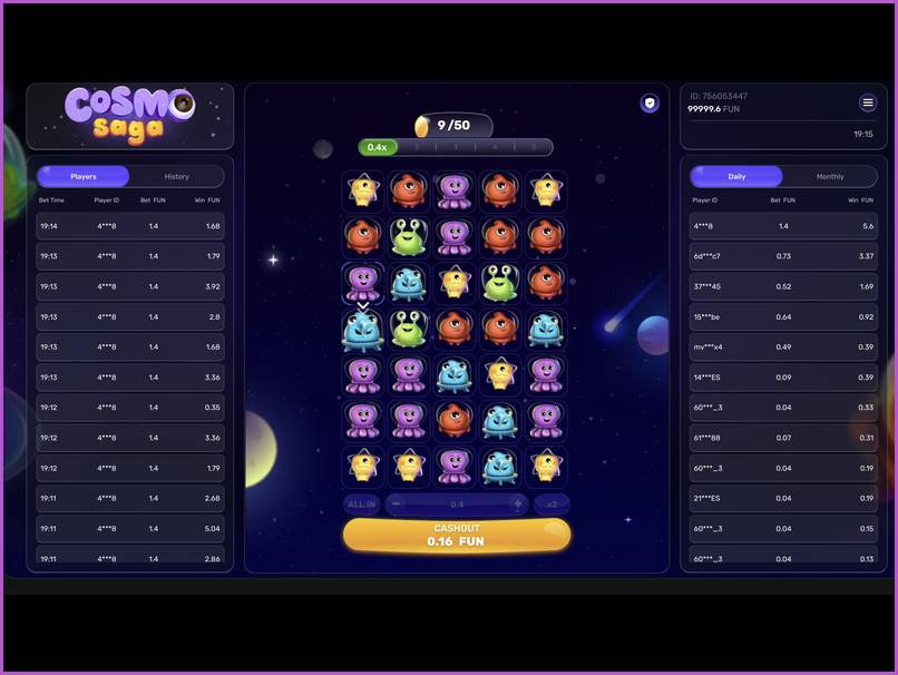 Características principales y fichas de Cosmo Saga