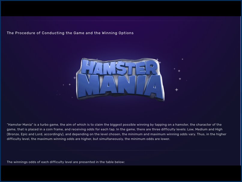 Hamster Mania Nivel de dificultad Probabilidades