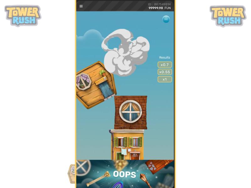 Play Tower Rush via the mobile version of the casino