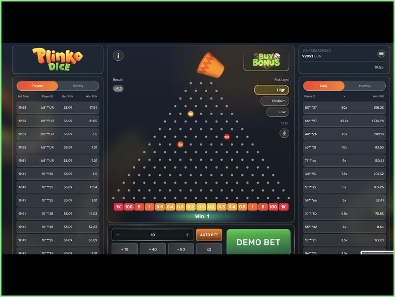 Descripción general y principio de funcionamiento de Plinko Dice